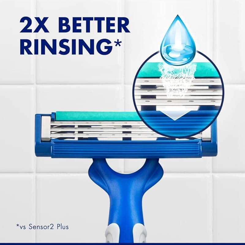 Gillette Sensor3 Simple Men's Disposable Razors, 8 Count - Image 7