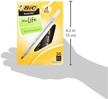BIC Round Stic Xtra Life Ballpoint Pen, Ultra Long Lasting and Consistent Performance, 144-Count in Black Ink - Image 2