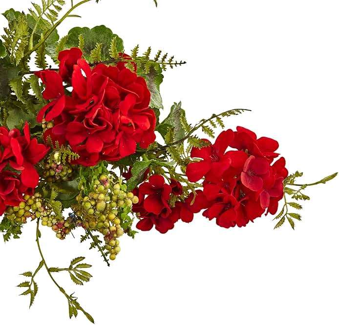 Nearly Natural 32in. Geranium and Berry Swag - Image 4