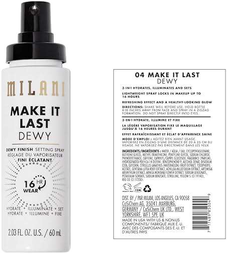 Milani Setting Spray + Primer, Make It Last Dewy - Dewy Finish Moisturizing Formula for Glow on the Go, Setting Spray for Makeup and Face Primer, Prime + Set + Hydrate, 2.03 Fl. Oz - Image 2