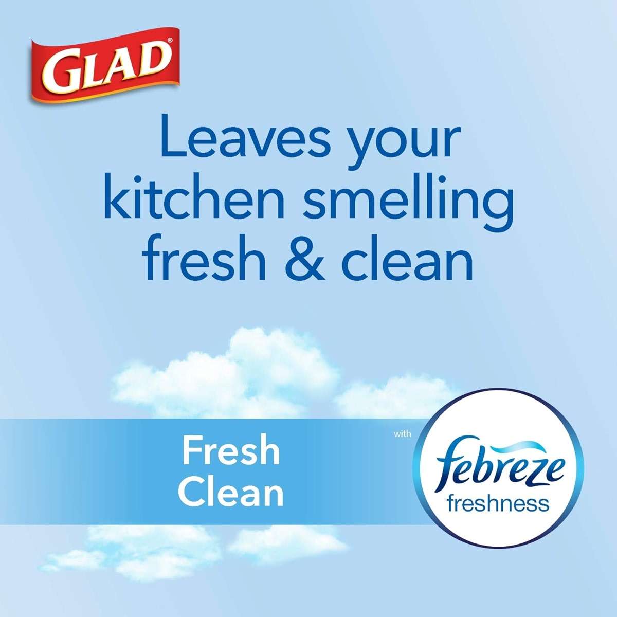 Glad Trash Bags, Force Flex Kitchen Pro Drawstring Garbage Bags, Fresh Clean, 80 Count - Image 2
