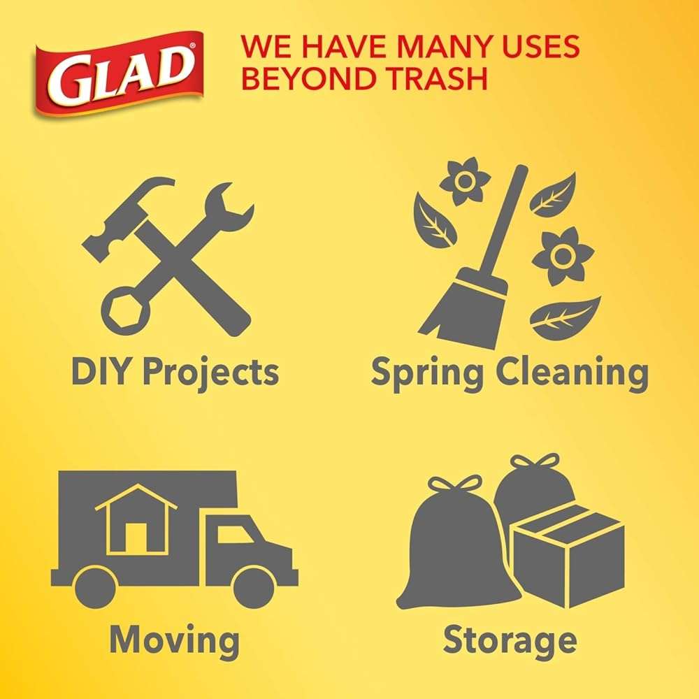Glad Trash Bags, Force Flex Kitchen Pro Drawstring Garbage Bags, Fresh Clean, 80 Count - Image 4