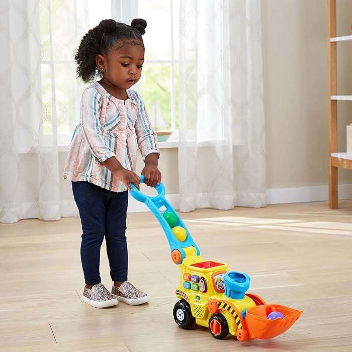 VTech Pop-a-Balls Push and Pop Bulldozer, Yellow - Image 11