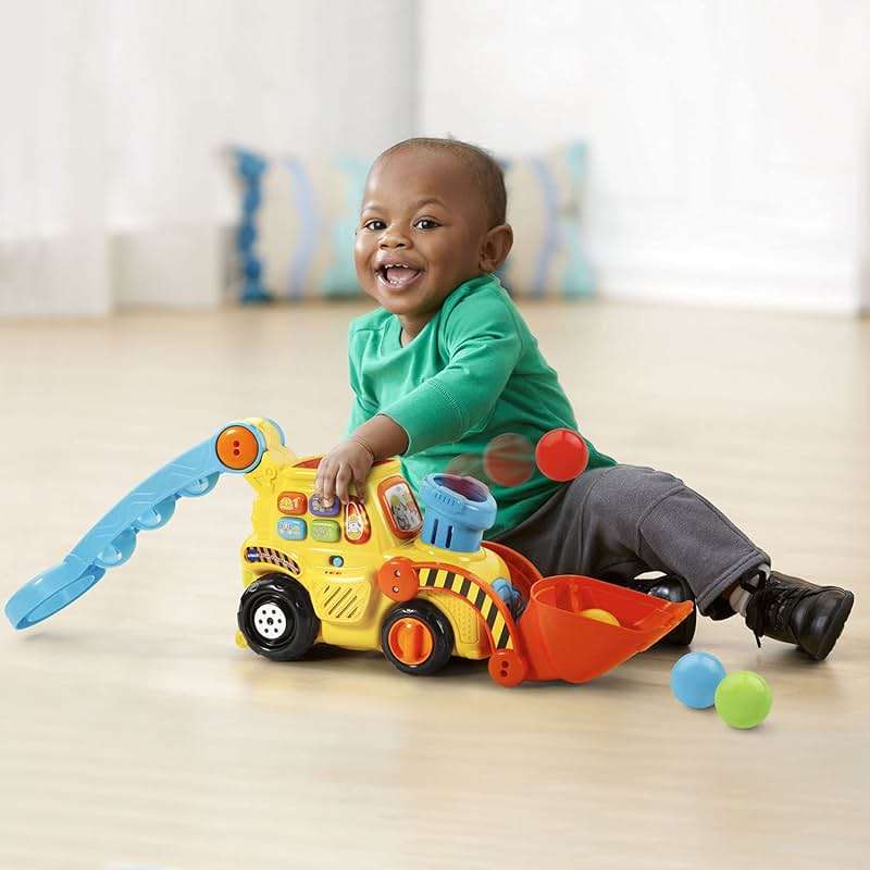 VTech Pop-a-Balls Push and Pop Bulldozer, Yellow - Image 6