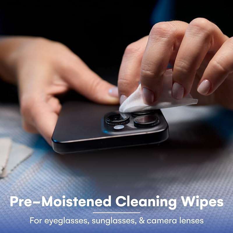 Care Touch Lens Wipes for Eyeglasses- 400 Count Individually Wrapped Pre- Moistened Wipes, 5 x 6 Inch- Camera Lens, Sunglasses and Glasses Cleaner,- Gentle and Portable for Cleaning of Optical Devices - Image 2