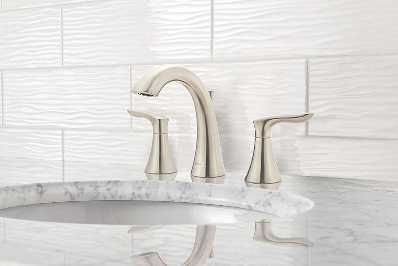 Pfister Weller Widespread Bathroom Sink Faucet 3 Hole Double Handle Brushed Nickel Vanity Faucet with Pop-Up Drain Assembly WaterSense Certified Leak-Free LG49WR0K - Image 2