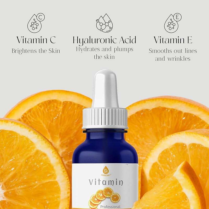 Pursonic Vitamin C Serum, 20% is a high potency Best Organic Anti-Aging Moisturizer Serum for Face, Neck & Décollete and Eye Treatment (3 fl. oz) - Image 2