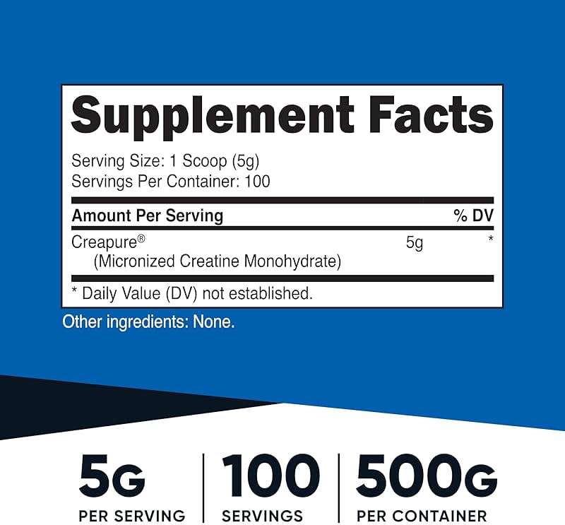 Nutricost Creapure® Creatine Monohydrate 500 Grams - Image 2