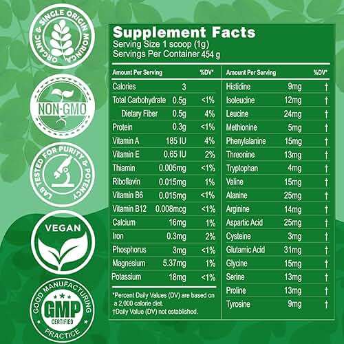 Grenera Organic Moringa Powder | Moringa Oleifera Leaf | Plant Based Ingredient | Lab Tested for Quality | Easy Mix for Smoothies, Drinks & Recipes | from Organic Farms in India | 2.2 lbs (1 kg) - Image 6