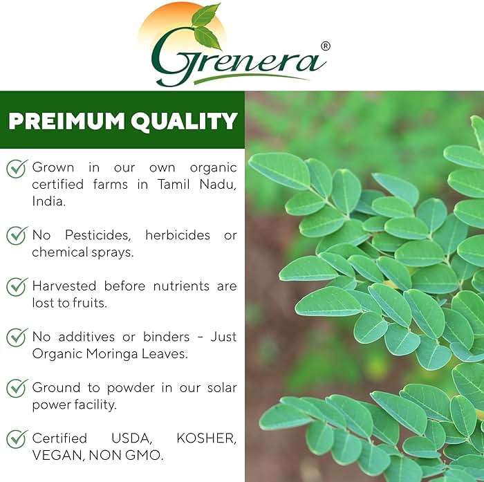 Grenera Organic Moringa Powder | Moringa Oleifera Leaf | Plant Based Ingredient | Lab Tested for Quality | Easy Mix for Smoothies, Drinks & Recipes | from Organic Farms in India | 2.2 lbs (1 kg) - Image 7