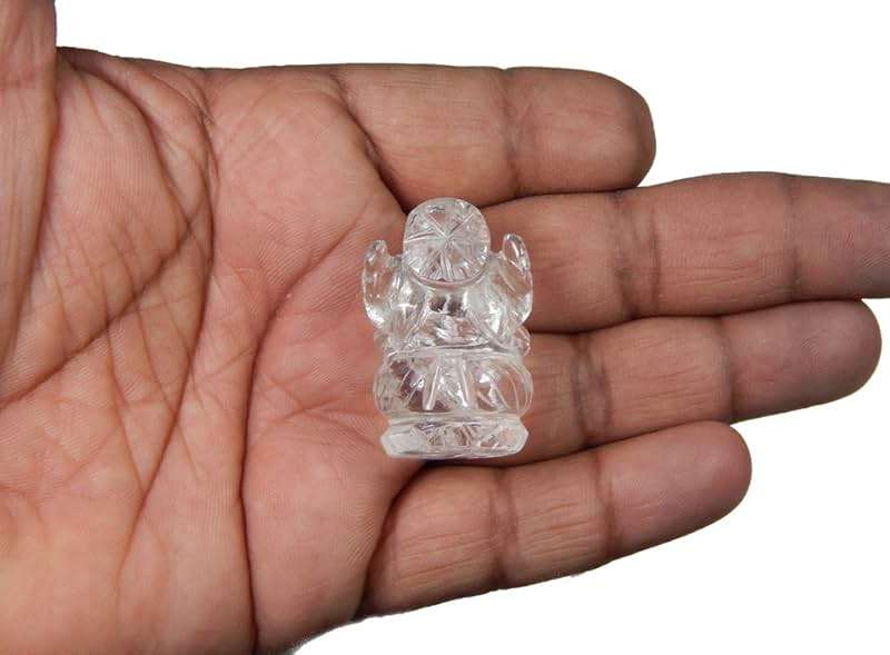 Myhealingworld Ganesh Statue Natural Crystal Quartz Gemstone Ganesha Success and Good Luck Crystal Sculpture Pocket Size Ganesha Statue - Image 5