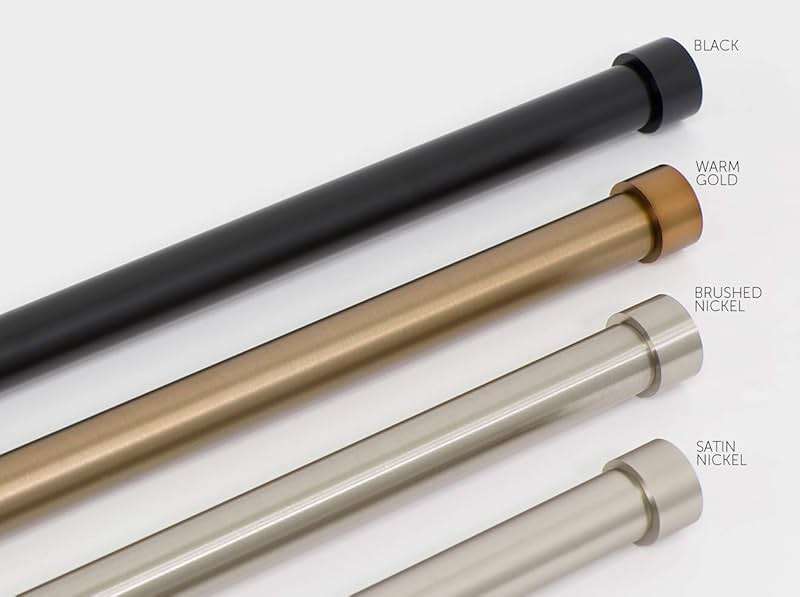 Ivilon Drapery Window Curtain Rod - End Cap Style Design 1 Inch Pole. 48 to 86 Inch Color Warm Gold - Image 4