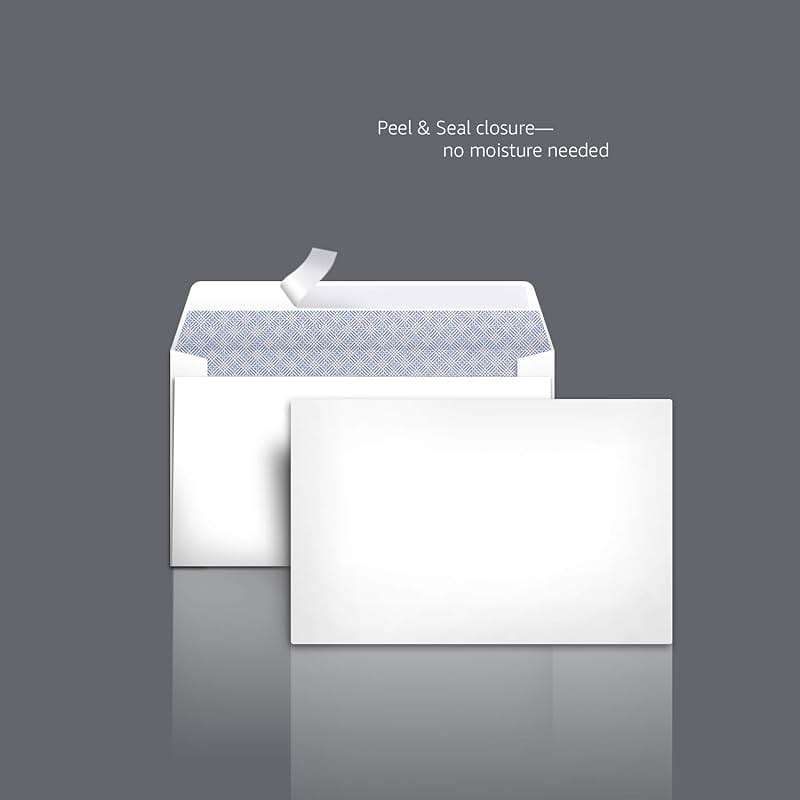 Amazon Basics #6 3/4 Security-Tinted Self-Seal Envelopes for Invoices and Documents, White, 300-Pack - Image 3