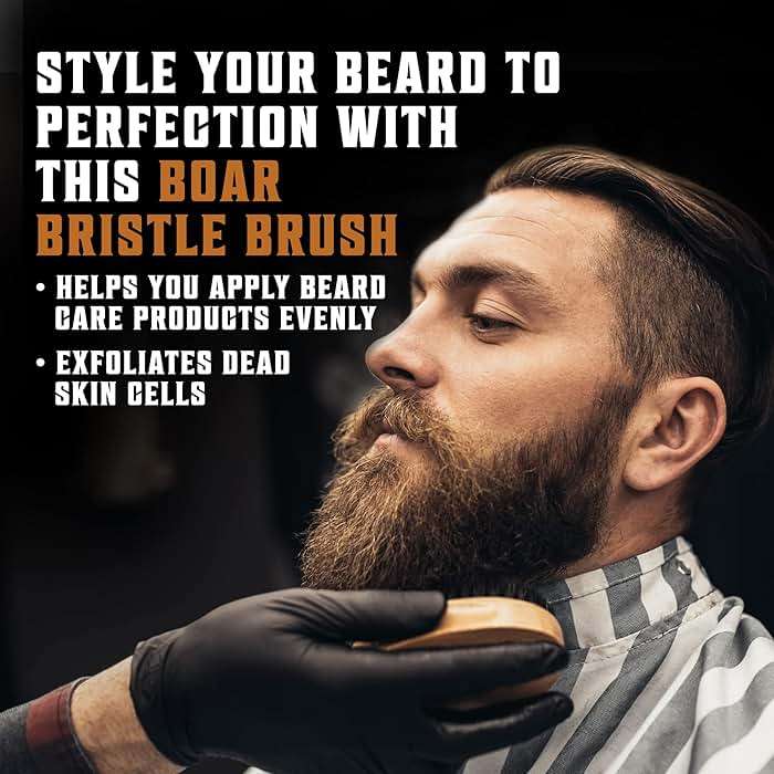 Viking Revolution Beard Comb & Beard Brush Set for Men -- Natural Boar Bristle Brush and Dual Action Pear Wood Comb w/Velvet Travel Pouch - Great for Grooming Beards and Mustaches - Image 3
