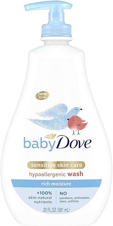 Baby Dove Sensitive Skin Care Baby Wash For Baby Bath Time Rich Moisture Tear-Free and Hypoallergenic, 20 oz (Packaging May Vary) - Image 1