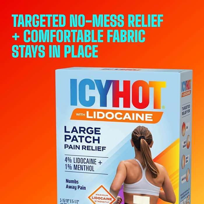 Icy Hot Lidocaine Pain Relief Patches, Numb Aggravated Nerves with Max Strength Lidocaine 4% and Menthol 1%, Fast-Acting Pain Relief for Minor Pain, Backaches, Sprains and Strains, 5 ct. - Image 7