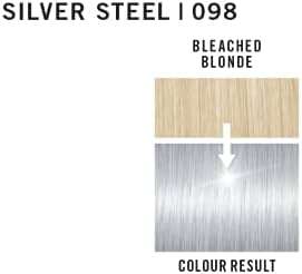 Schwarzkopf LIVE Ultra Bright or Pastel Grey Hair Dye, Pack of 3, Semi-Permanent Colour lasts up to 15 washes- 098 Silver Steel - Image 2