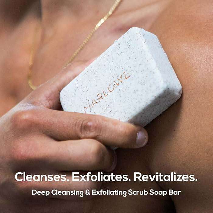 MARLOWE. No. 102 Body Scrub Soap 7 oz, Exfoliating Soap Bar with Shea Butter, Olive Oil & Green Tea Extracts, Cleanses, Smooths & Revitalizes Skin, Original Sage & Fir Scent - Image 2