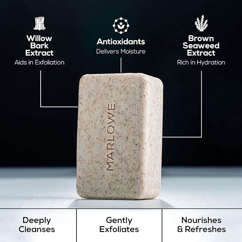 MARLOWE. No. 102 Body Scrub Soap 7 oz, Exfoliating Soap Bar with Shea Butter, Olive Oil & Green Tea Extracts, Cleanses, Smooths & Revitalizes Skin, Original Sage & Fir Scent - Image 7