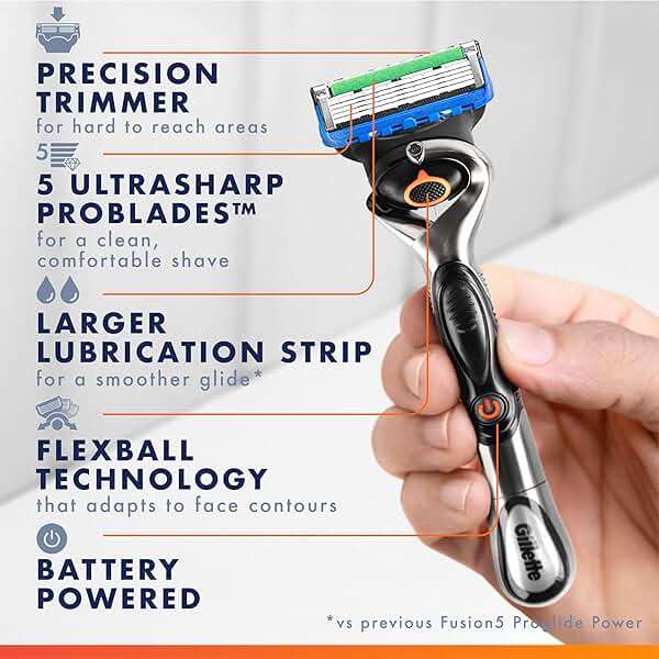 Gillette ProGlide Power Razor for Men, 1 Gillette Power Razor Handle + 1 Blade Refill - Image 3
