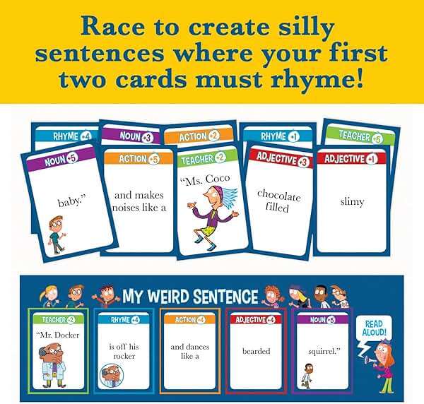 My Weird School Game Miss Bernard Is A Wild Card, Funny Educational Card Game for Kids and Family, Silly Sentence Building Game - Image 3
