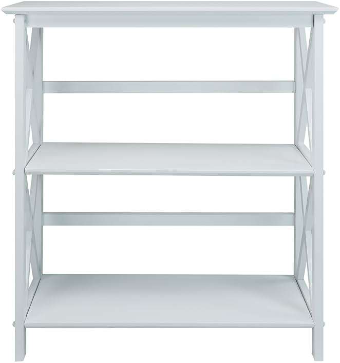 Casual Home Montego 3-Shelf Bookcase, White - Image 7