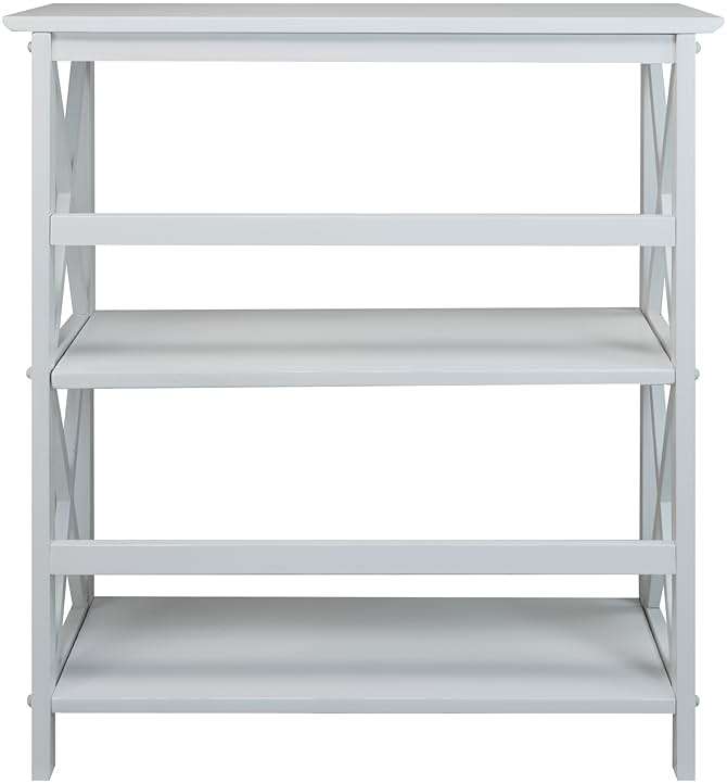 Casual Home Montego 3-Shelf Bookcase, White - Image 9
