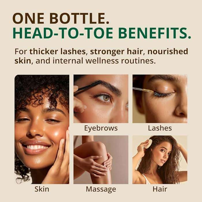 RejuveNaturals Castor Oil (16oz Glass Bottle) USDA Certified Organic, 100% Pure, Cold Pressed, Hexane Free. Boost Hair Growth for Thicker, Fuller Hair, Lashes & Eyebrows. - Image 3