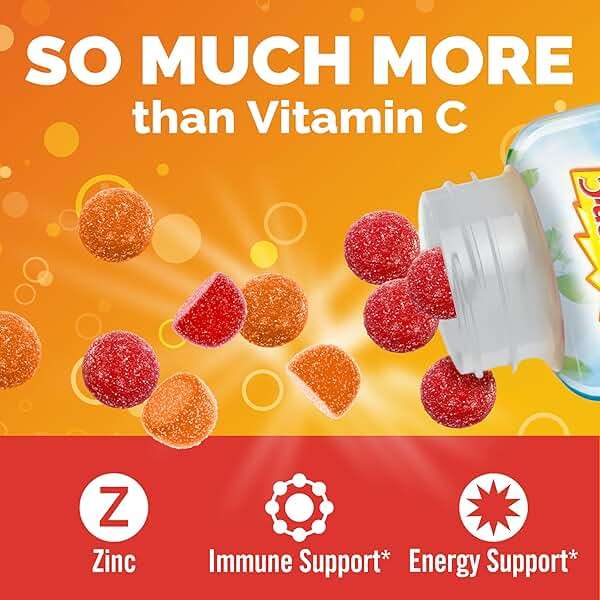 Emergen-C 750mg Vitamin C Gummies for Adults, Immunity Gummies with B Vitamins, Gluten Free, Orange, Tangerine and Raspberry Flavors, Back to School Essentials - 45 Count - Image 3