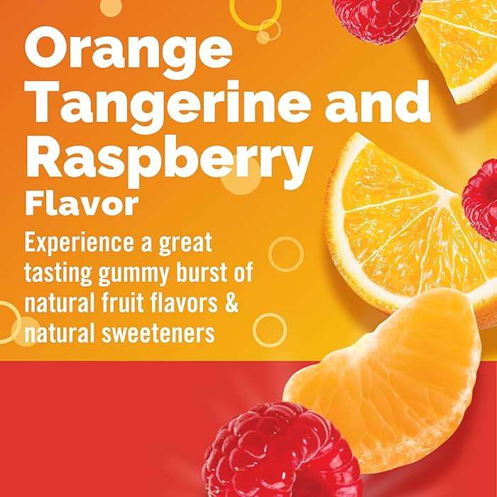 Emergen-C 750mg Vitamin C Gummies for Adults, Immunity Gummies with B Vitamins, Gluten Free, Orange, Tangerine and Raspberry Flavors, Back to School Essentials - 45 Count - Image 4