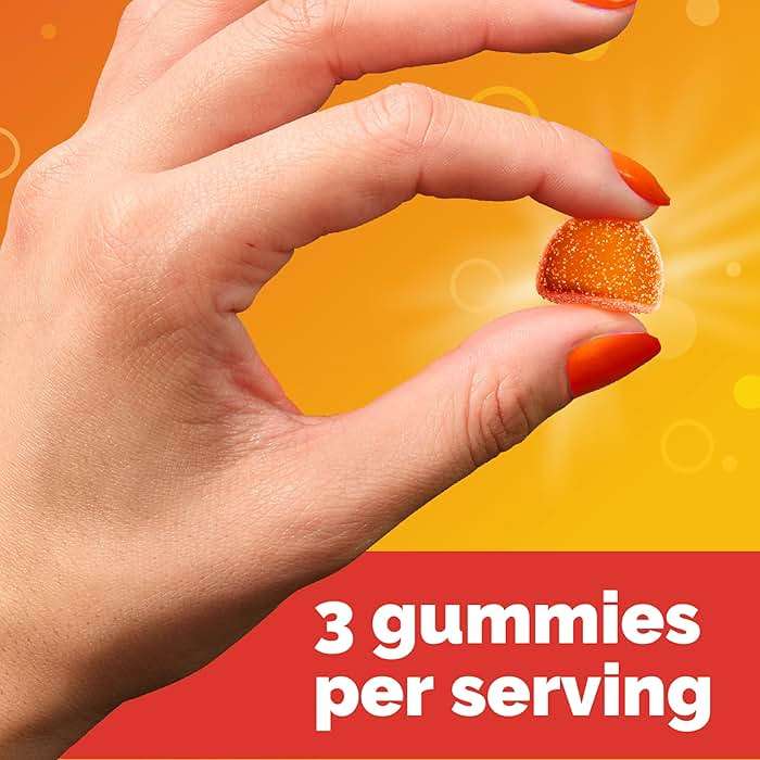 Emergen-C 750mg Vitamin C Gummies for Adults, Immunity Gummies with B Vitamins, Gluten Free, Orange, Tangerine and Raspberry Flavors, Back to School Essentials - 45 Count - Image 5