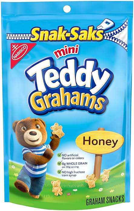 Teddy Grahams Honey Graham Snacks, 1- 8oz bag - Image 1