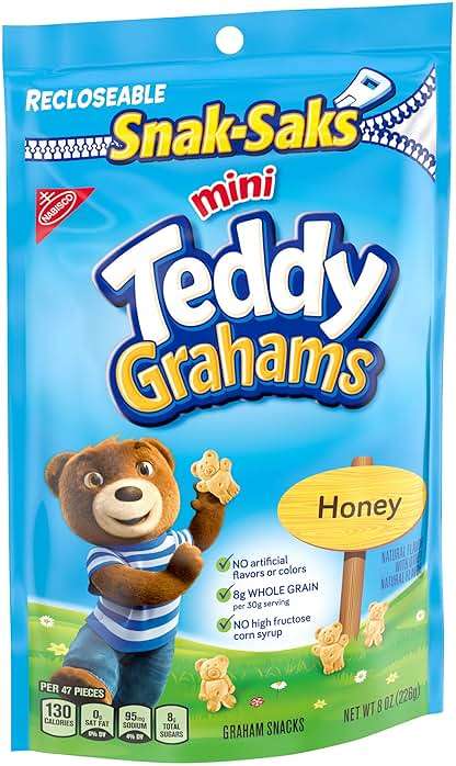 Teddy Grahams Honey Graham Snacks, 1- 8oz bag - Image 4