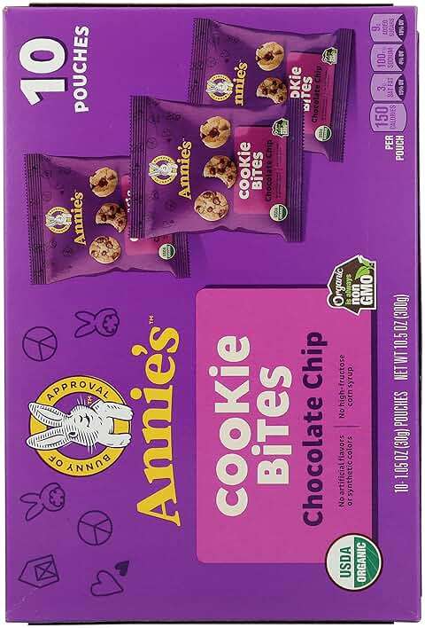 Annie's Organic Chocolate Chip Cookie Bites, 10 Pouches, 10.5 oz - Image 4