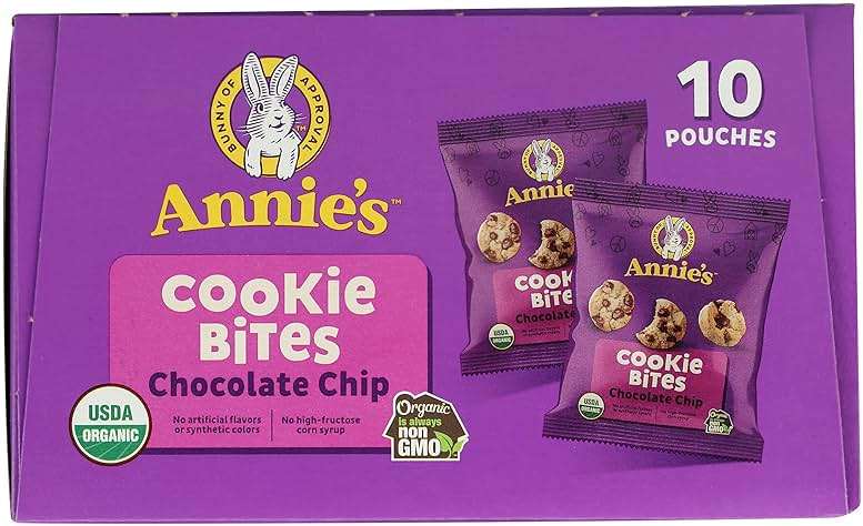 Annie's Organic Chocolate Chip Cookie Bites, 10 Pouches, 10.5 oz - Image 5