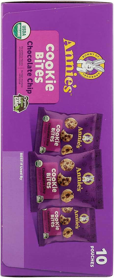 Annie's Organic Chocolate Chip Cookie Bites, 10 Pouches, 10.5 oz - Image 6