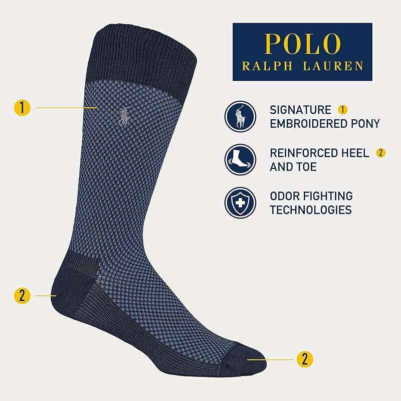 Polo Ralph Lauren Men's Super Soft Birdseye Dress Crew Socks (3-Pack) - Image 2