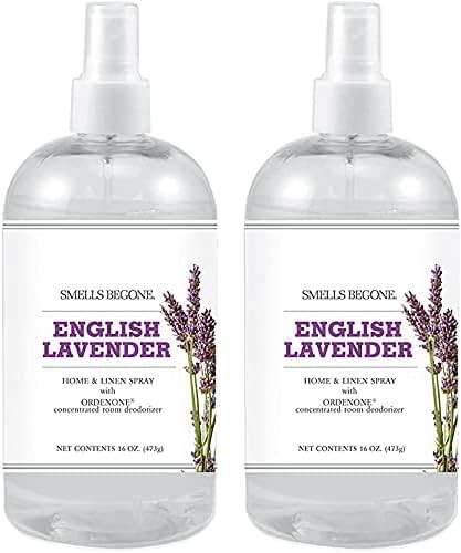 SMELLS BEGONE Air Freshener Home & Linen Spray - 16 oz, Pack of 2 - Odor Eliminator - Made with Essential Oils (Lavender) - Image 1