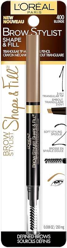 L'Oreal Paris Brow Stylist Shape & Fill Mechanical Eye Brow Makeup Pencil, Blonde, 0.008 oz. - Image 2