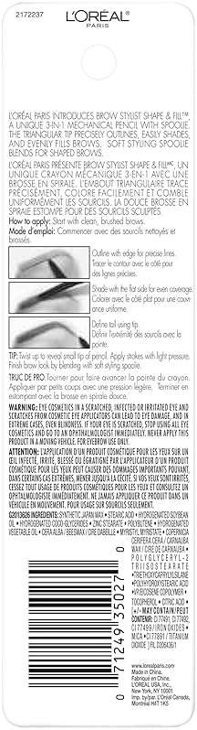L'Oreal Paris Brow Stylist Shape & Fill Mechanical Eye Brow Makeup Pencil, Blonde, 0.008 oz. - Image 3