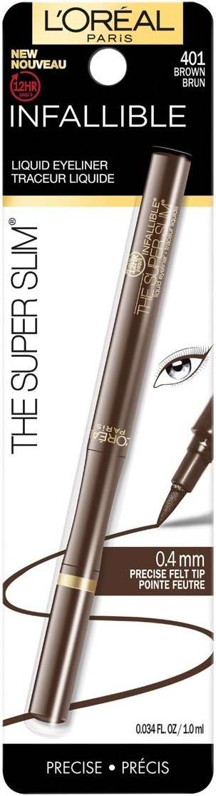 L'Oreal Paris Makeup Infallible Super Slim Long-Lasting Liquid Eyeliner, Ultra-Fine Felt Tip, Quick Drying Formula, Glides on Smoothly, Brown, 0.03 fl oz., 1 Count - Image 2