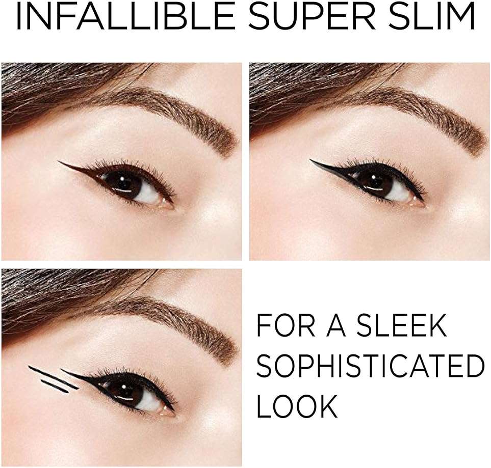 L'Oreal Paris Makeup Infallible Super Slim Long-Lasting Liquid Eyeliner, Ultra-Fine Felt Tip, Quick Drying Formula, Glides on Smoothly, Brown, 0.03 fl oz., 1 Count - Image 6