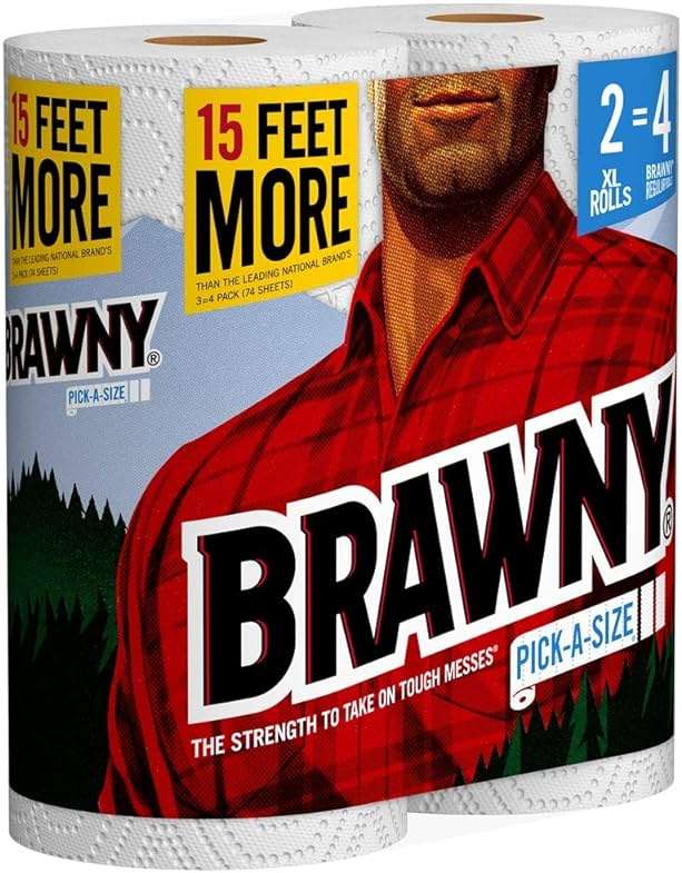 Brawny Paper Towels, 2 XL Rolls, Pick-a-Size, 2 = 4 Regular Rolls - Image 2