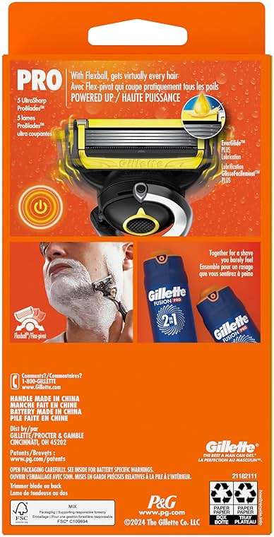Gillette Fusion5 ProGlide Shield Shaving Razor for Men, 1 Power Razor Handle, 1 Refill, 2x Lubrication, Battery-Powered with FlexBall Handle and Precision Trimmer for Men - Image 11