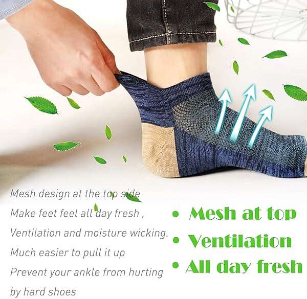 Mottee&Zconia Ankle Low Cut Socks for Men/Women Short Cotton Casual Anti-Skid Moisture Wicking Socks - Image 2