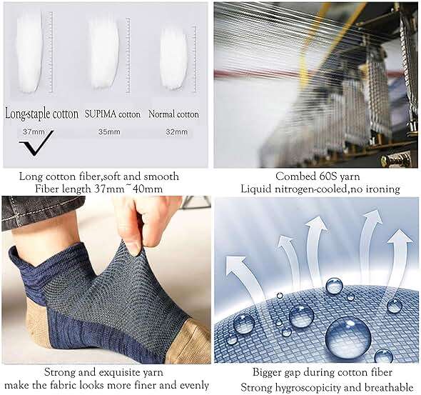 Mottee&Zconia Ankle Low Cut Socks for Men/Women Short Cotton Casual Anti-Skid Moisture Wicking Socks - Image 3