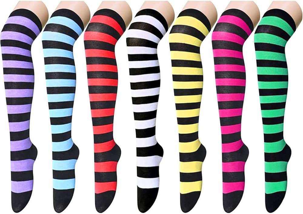 Zmart Women's Striped Thigh High Socks - Long Over the Knee Socks for Teens and Women - Image 1