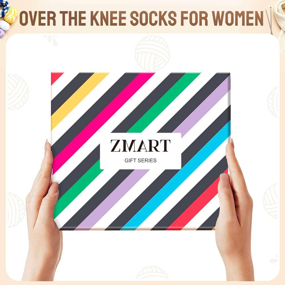 Zmart Women's Striped Thigh High Socks - Long Over the Knee Socks for Teens and Women - Image 4