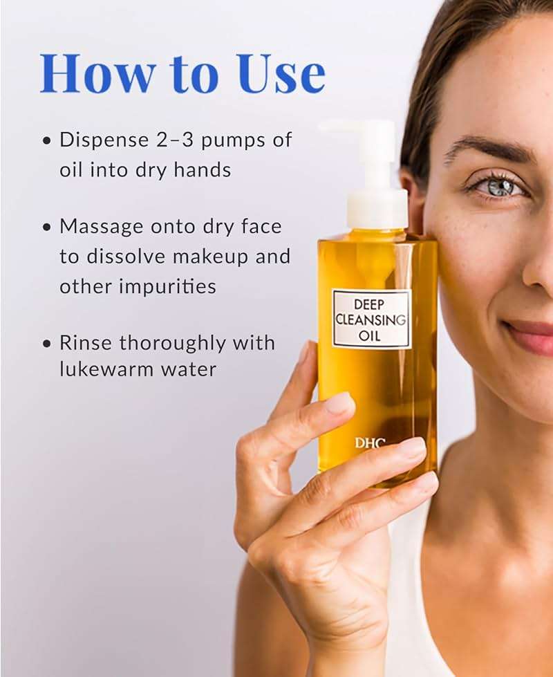 DHC Deep Cleansing Oil and Travel Size, Facial Cleansing Oil, Makeup Remover, Cleanses without Clogging Pores, Residue-Free, Fragrance and Colorant Free, For All Skin Types, 6.7 oz and 1 oz - Image 5