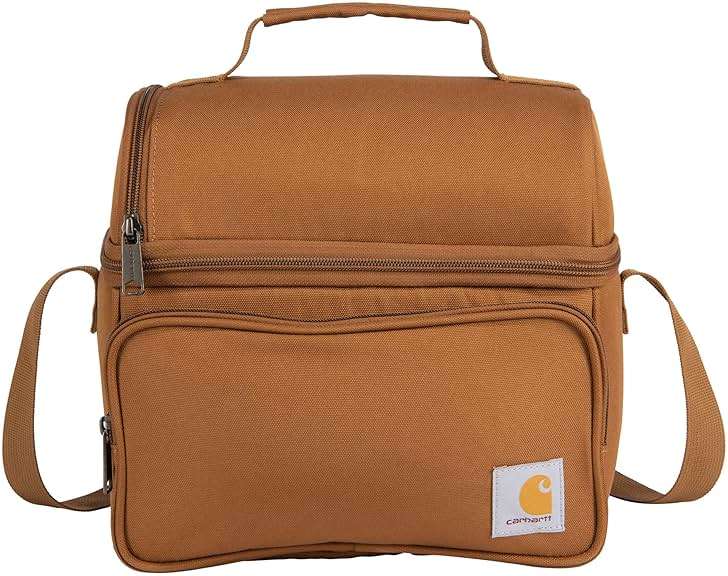 Carhartt Camping Cooler, Worksite Lunchbox, Soft Shell Lunch Bag for Construction Sites, Work and Everyday Use, Brown - Image 1